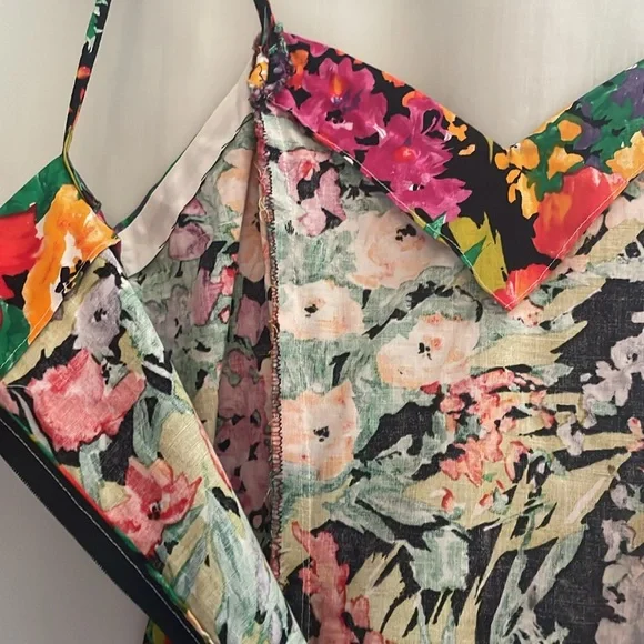 3 for $25! Hand Made Floral Multicolor Spaghetti Strap Dress - Picture 5 of 6